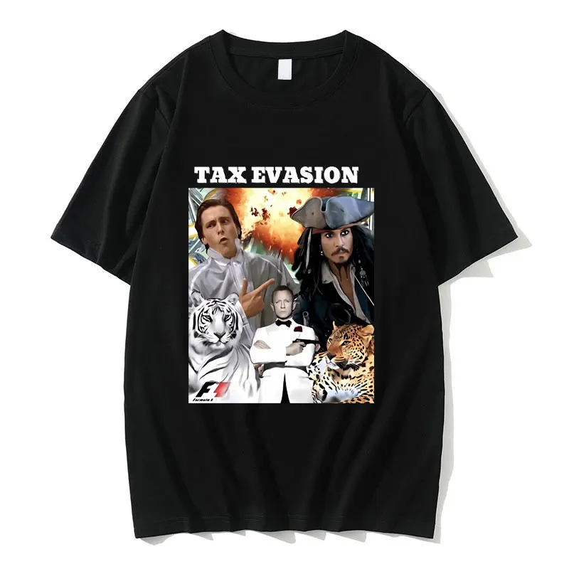 

Tax Evasion Sigma Grindset Tiger Bond Funny Meme T-shirt Men Women Fashion Casual Tshirt Male High Quality Cotton Short Sleeve