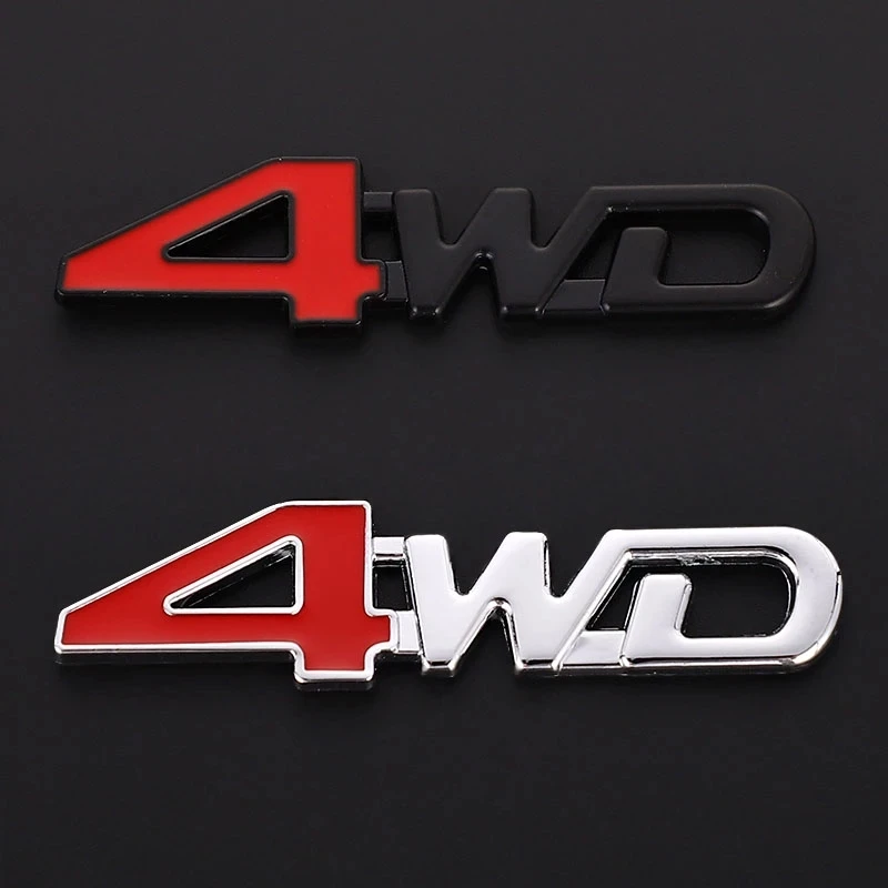1X 4Wd Metal Sticker 3D Chrome Emblem Badge Decal Car Styling Per Honda Cacivic Accord7 Crv3 Fit City Crz Crx Jazz Hrv Pilot 5Th