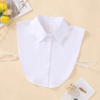 Faux col pointu en coton pour femme, style demi-chemise, col décoratif polyvalent, document solide élégant, à la mode 2