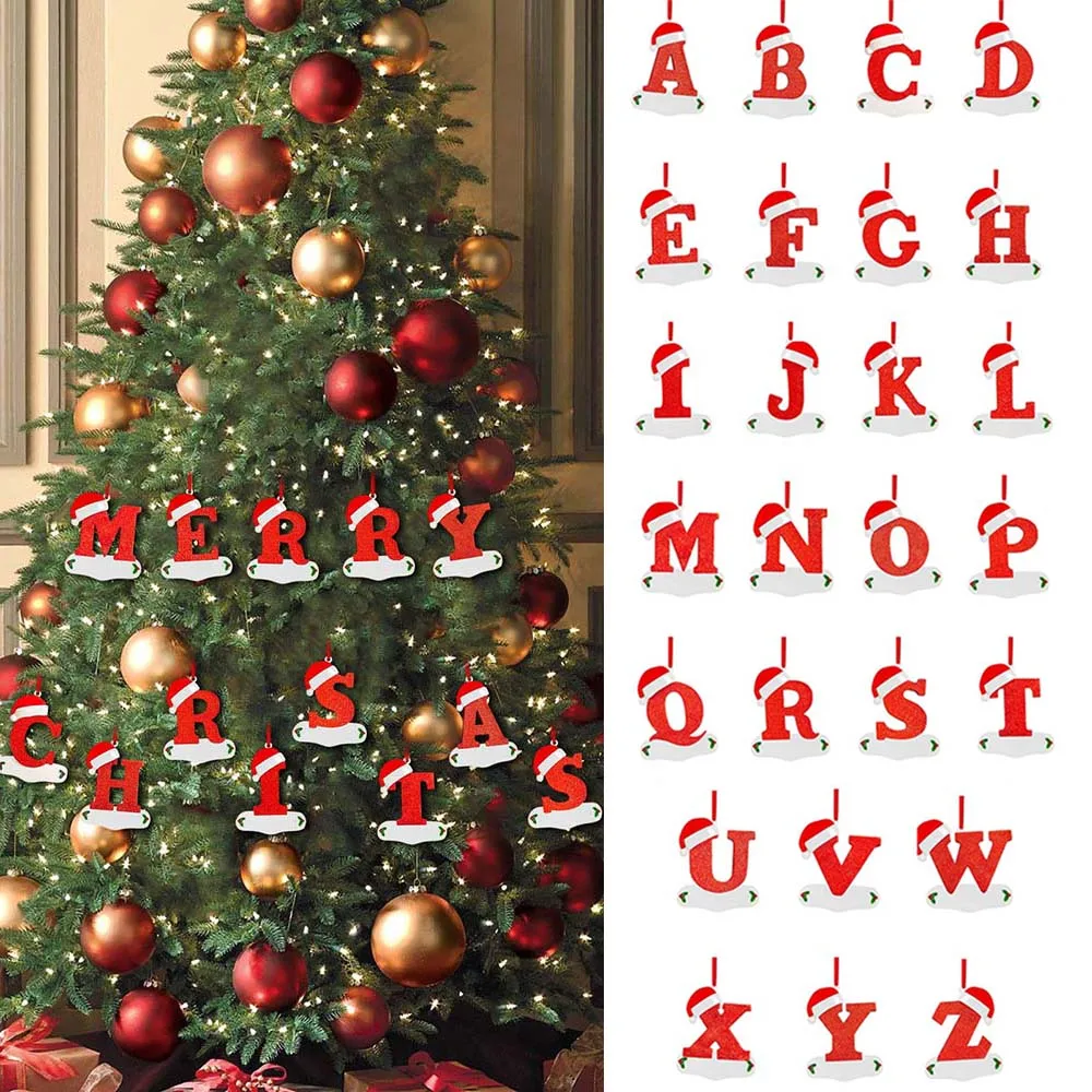 Christmas decorations Christmas Decoration Letters 26 Letters Pendant For Christmas Tree Decor DIY Name Ornament Personalize