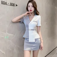 Vêtements de travail pour femmes, chemise, jupe courte imbibée, hôtel, salon de beauté, spa, massage, ongles, bain de pieds, technicien, salopette, uniforme 2