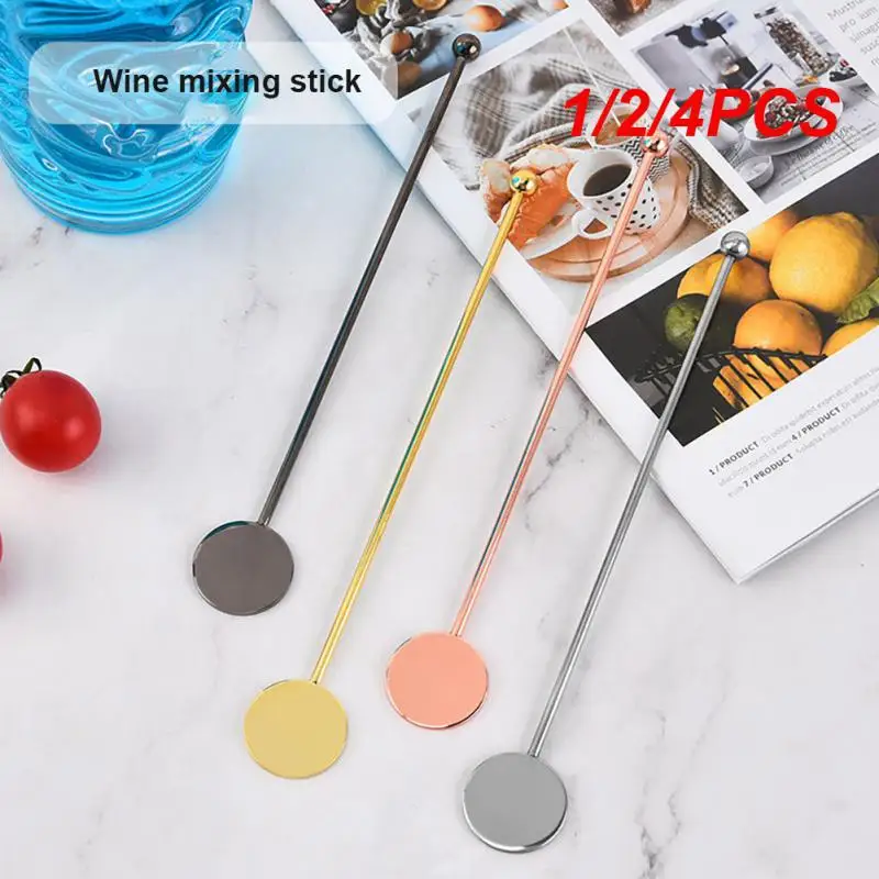 1/2/4PCS Stainless Steel Cocktail Bar Mixing Stick Drink Shaker Muddler Stirrer Cocktail Mixing Stick Bar Mixing Spoon Kitchen