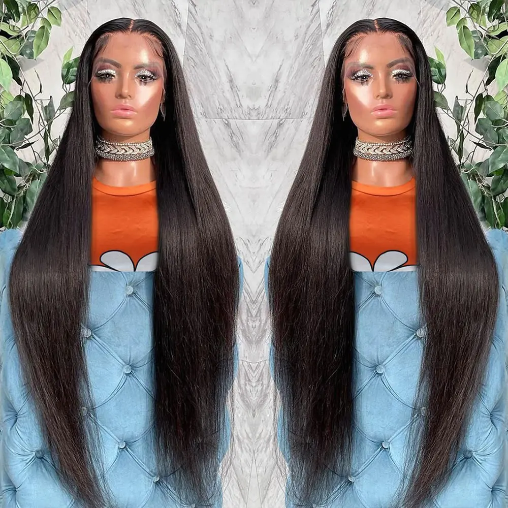 

30 Inch Straight 13x4 Hd Lace Front Wigs For Women Glueless Preplucked Remy Human Hair Pre Plucked Bone Straight Frontal Wig