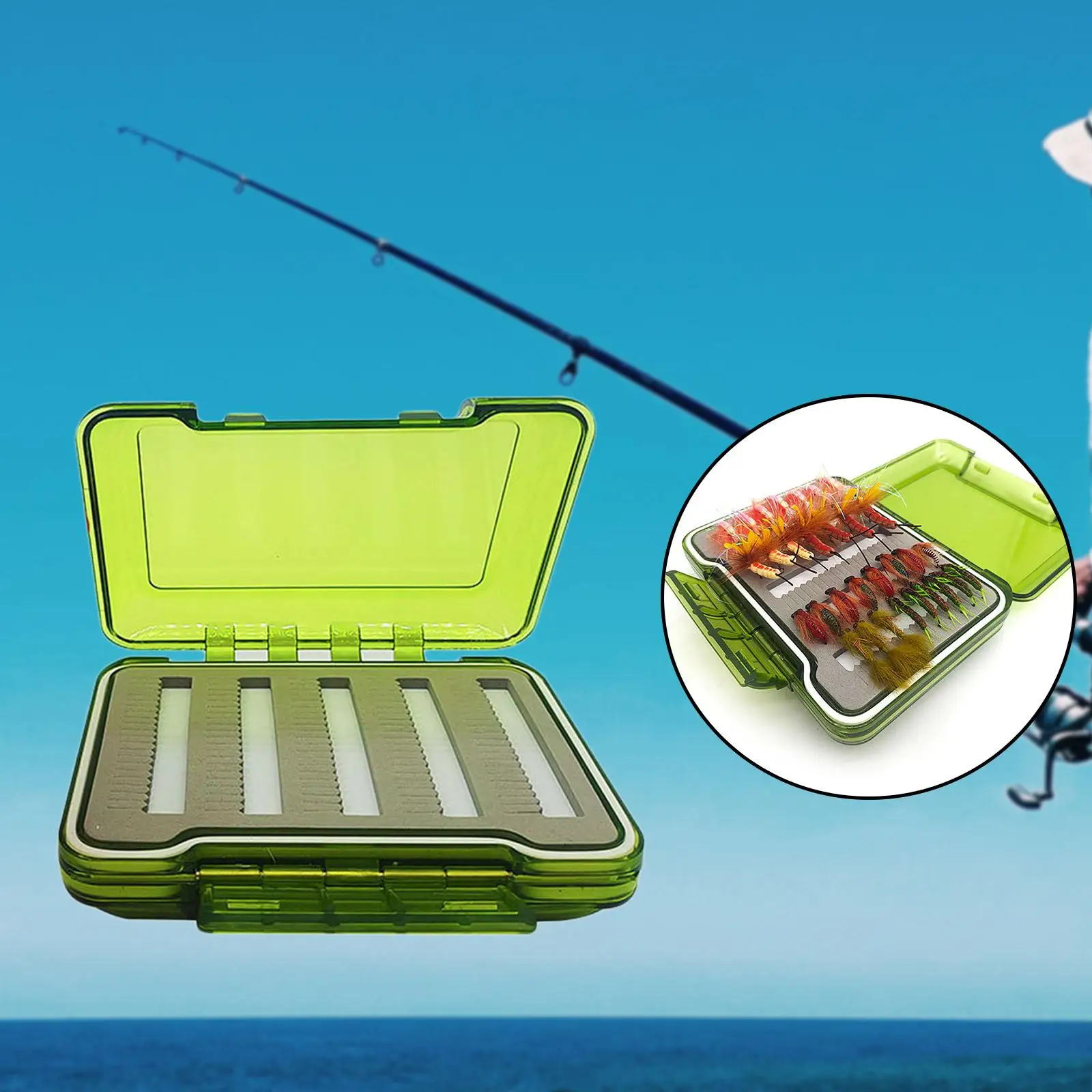 Waterproof Fly Box Fishing Baits Storage Box Clear Fishing Tackle Storage Case Fly Fishing Lure Organizer Fly Fishing Tackle Box