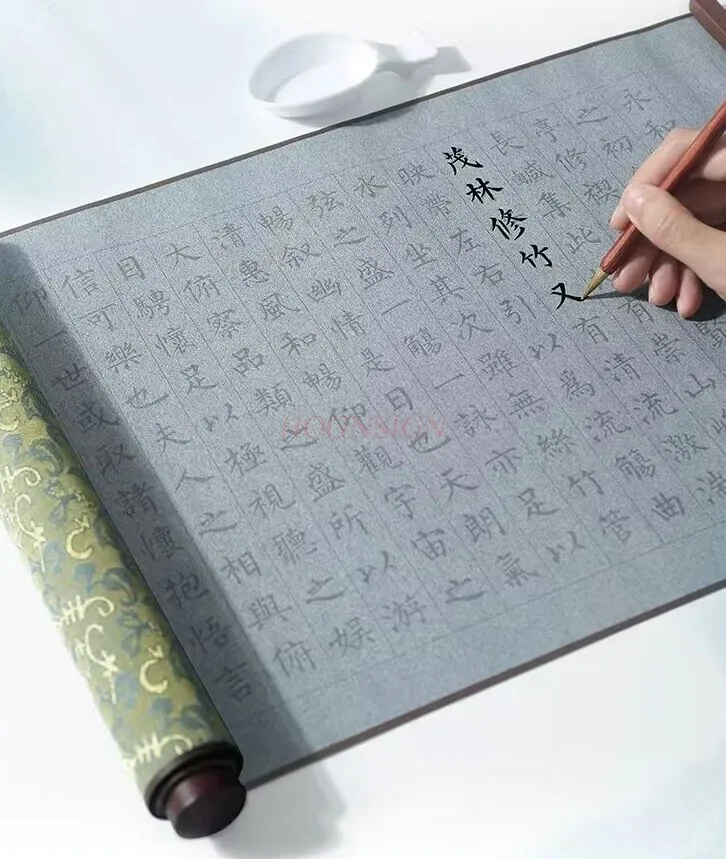 초보자용 붓, 물 쓰기 천, 빨간 물로 쓰기 연습, 물 쓰기 종이 스크롤, 1 세트