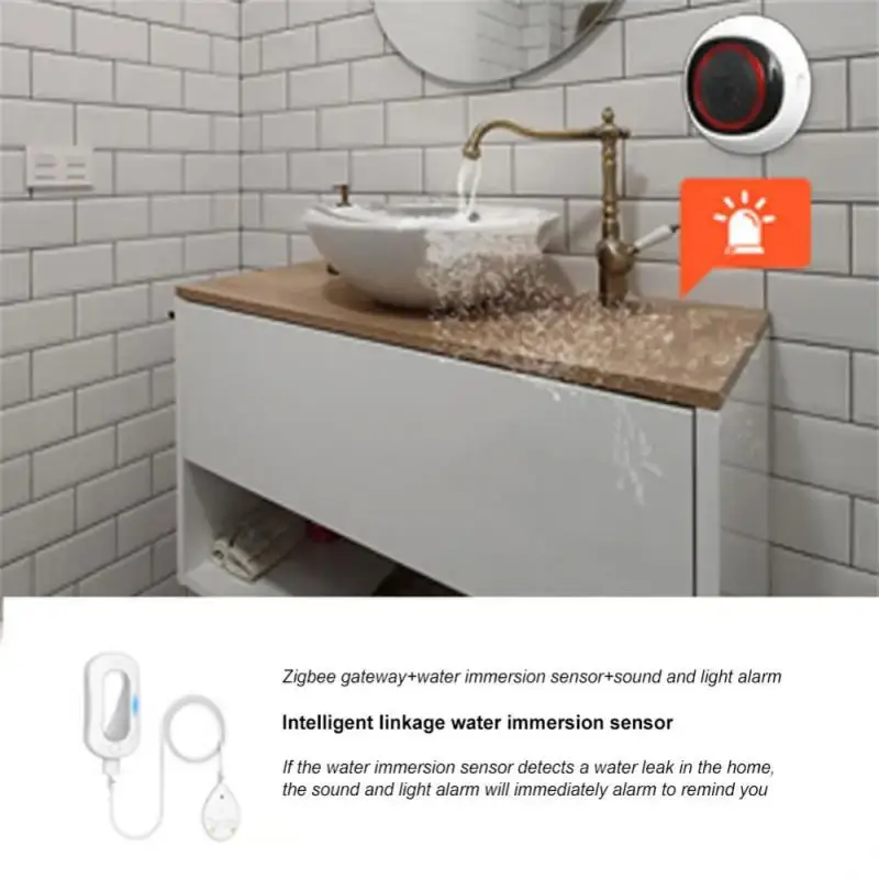 Tuya Zigbee 100DB Smart Sound and light Alarm two-in-one Sensor Battery / USB Dual Power intelligent Linkage of a Cariety of Dev