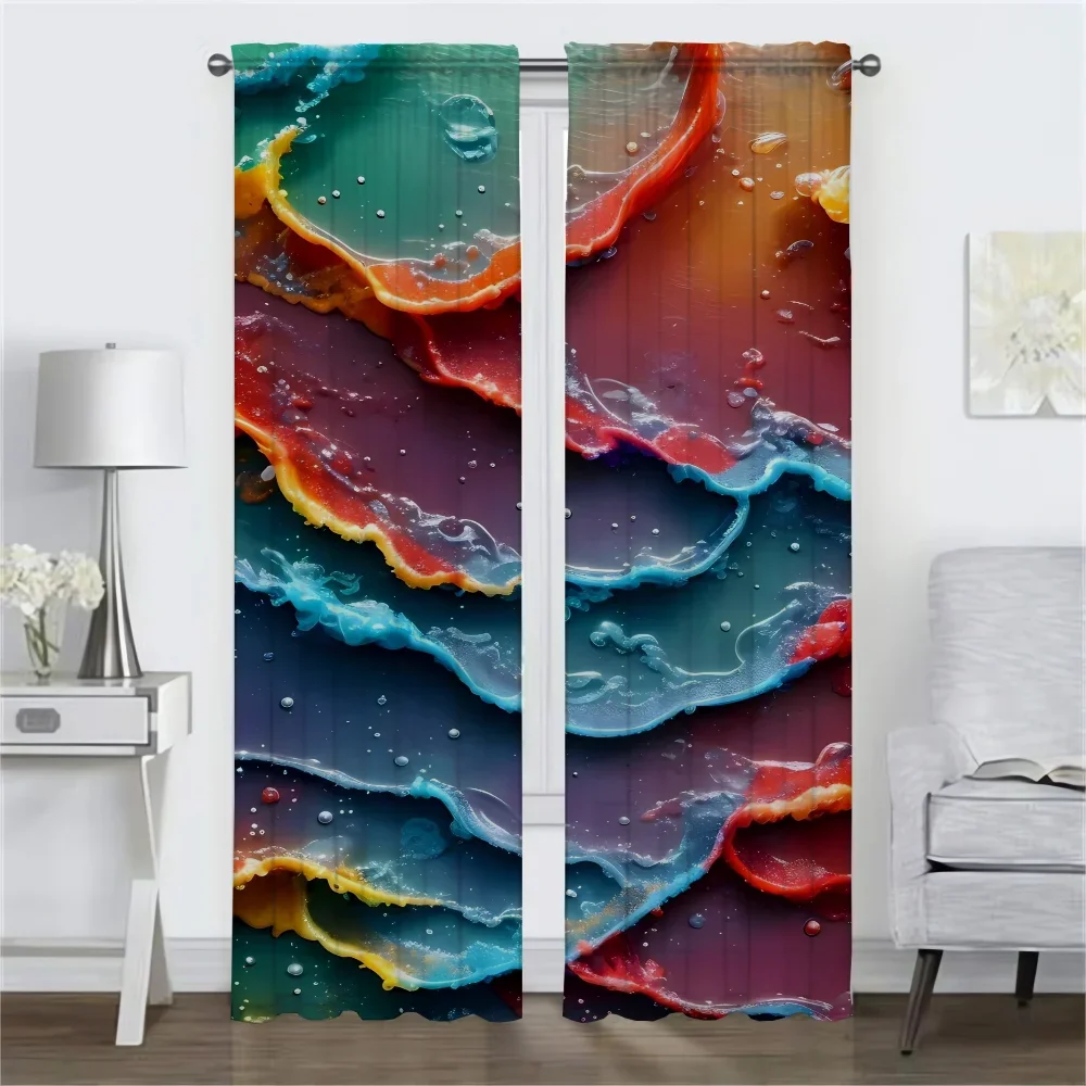 Kitchen Curtains for Bedroom Happy Dopamine Shades Curtains Child Room Living Room Curtain Halloween Decoration Partition Camera 2