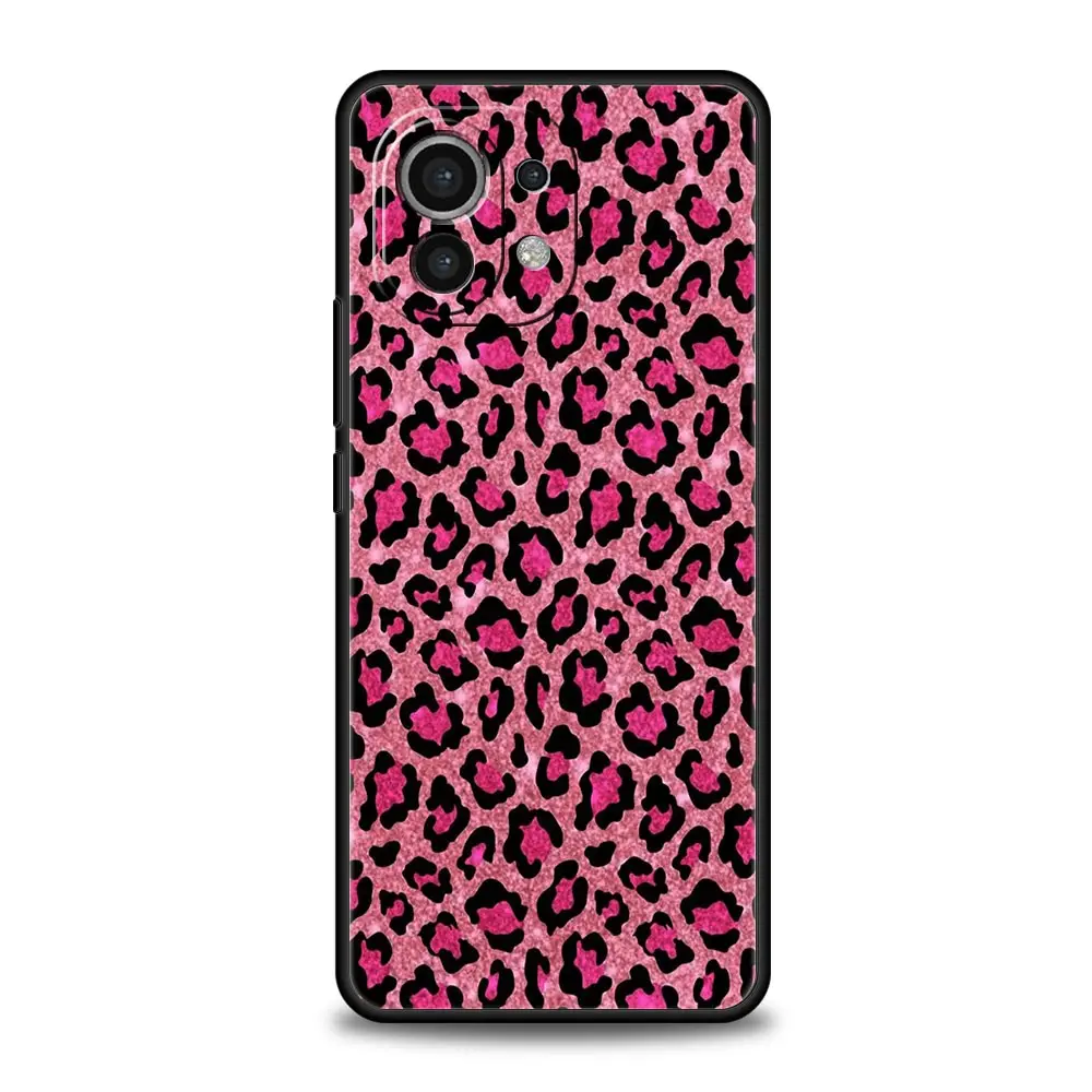 Leopard Cheetah Print Silicone Black Phone Case