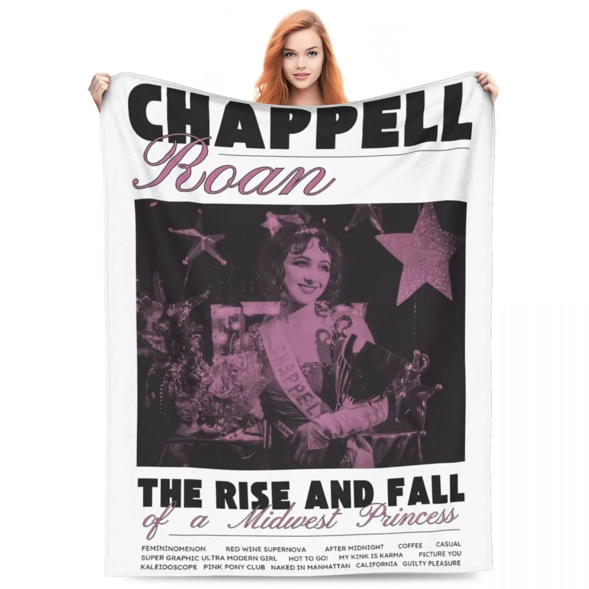 

Супермягкое Фланелевое покрывало Chappell Roan Среднего Запада с изображением принцессы, постельное белье для певицы и пикника, зимнее забавное покрывало для дивана и кровати