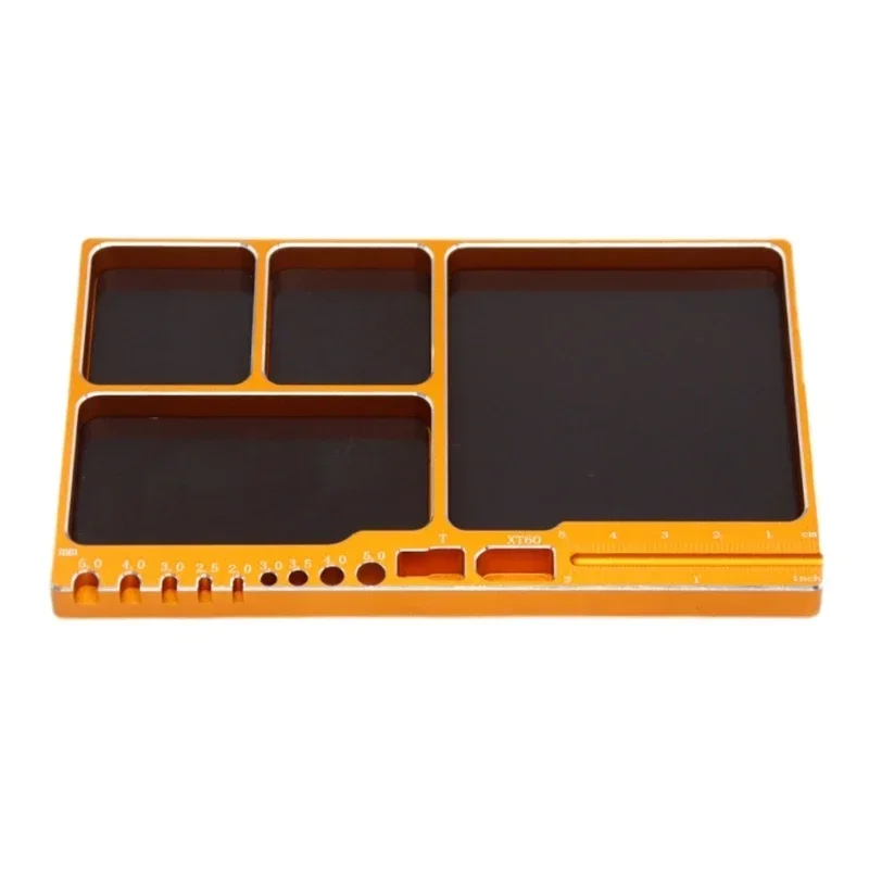 Plateau de Rangement Magnétique 4 Compartiments pour Vis et Petits Accessoires