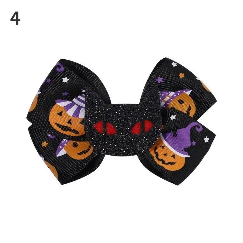 New 1 Pcs Halloween Cartoon Spider Pumpkin Hair Clip Black Cat Skull Hair Accessories For Girls Day Dress Up Party Decor Gifts