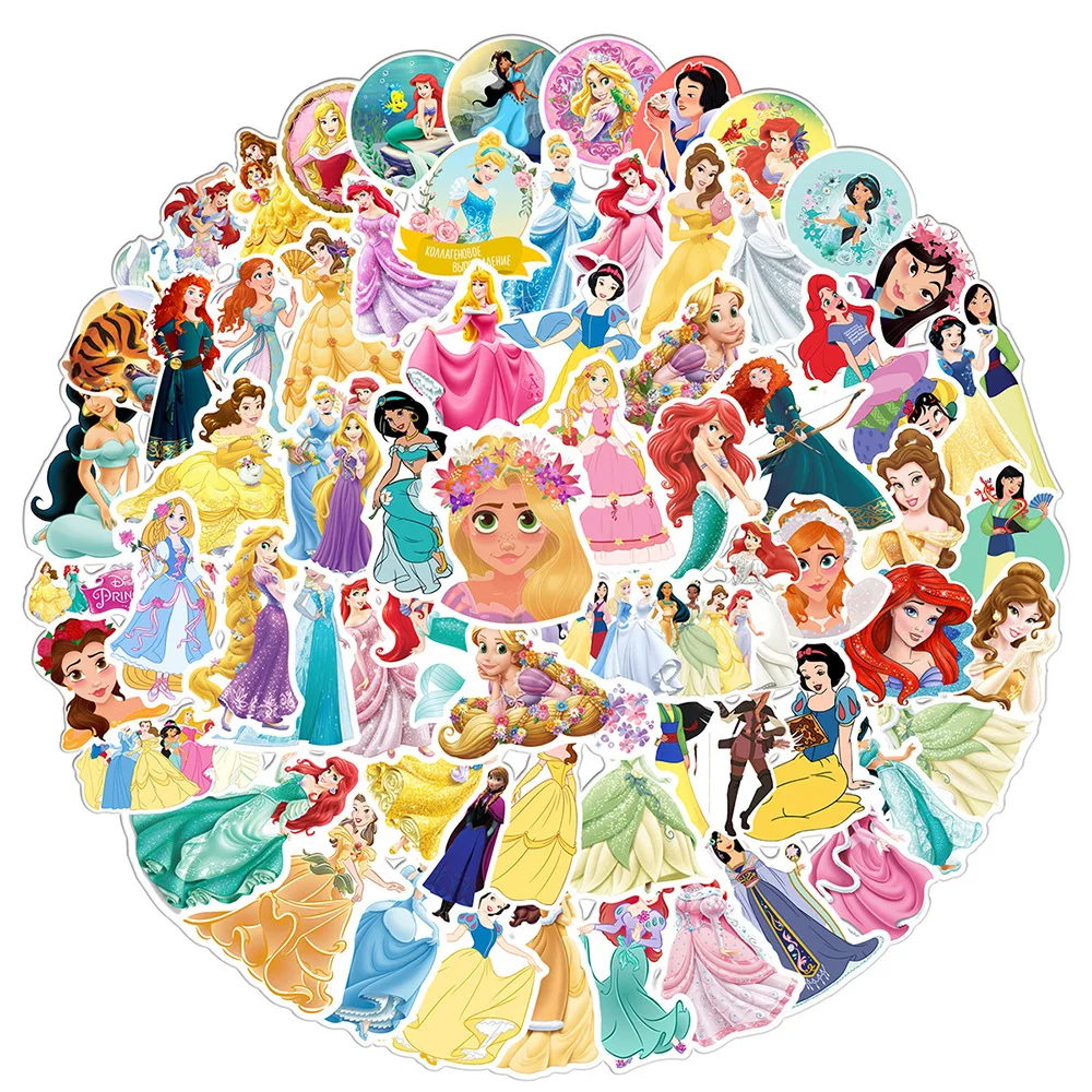 

10/30/50pcs Disney Cute Anime Mix Princess Cartoon Stickers Aesthetic Decal Scrapbook Laptop Phone Vinyl Sticker Classic Kid Toy