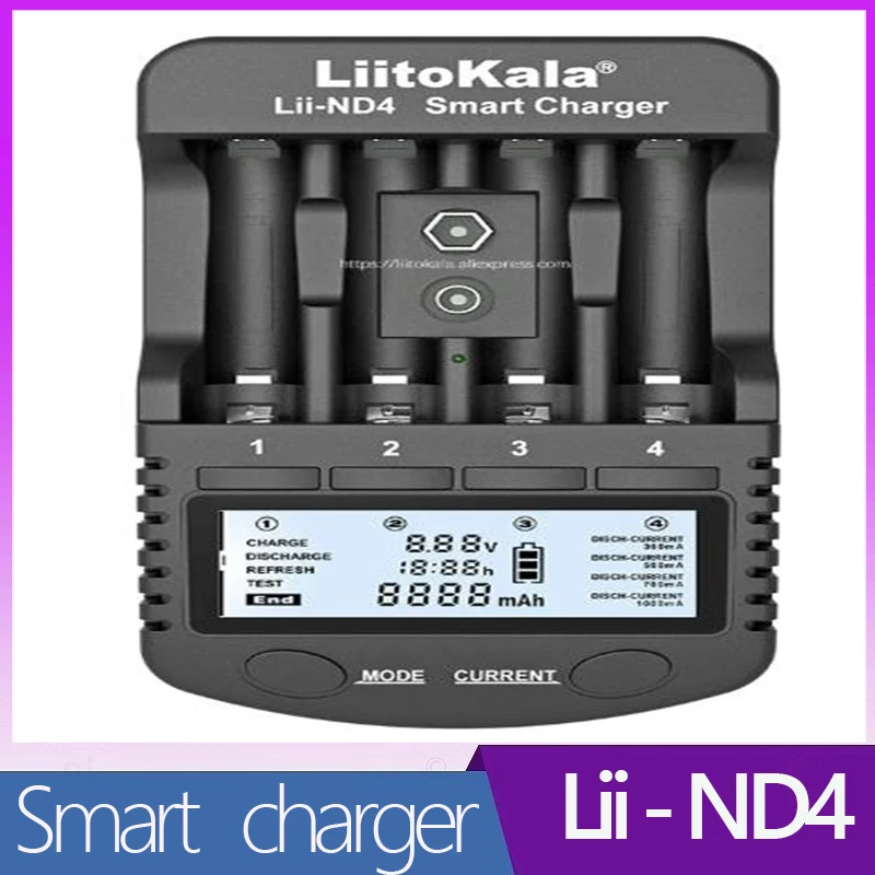 

LiitoKala Lii-PL2 Lii-ND4 C2 PD4 18650 Charger For 3.7V/1.2V NiMH 18650 18350 18500 21700 20700 Recharge Lithium Battery Charger