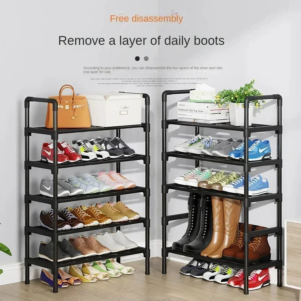 3-8 Layer Shoe Rack DIY Easy Assemble Dustproof Boots Organizer Stand Holder Space-Saving Shoes Storage Shelf Shoe Cabinet shoe rack fabric shoe cabinet
