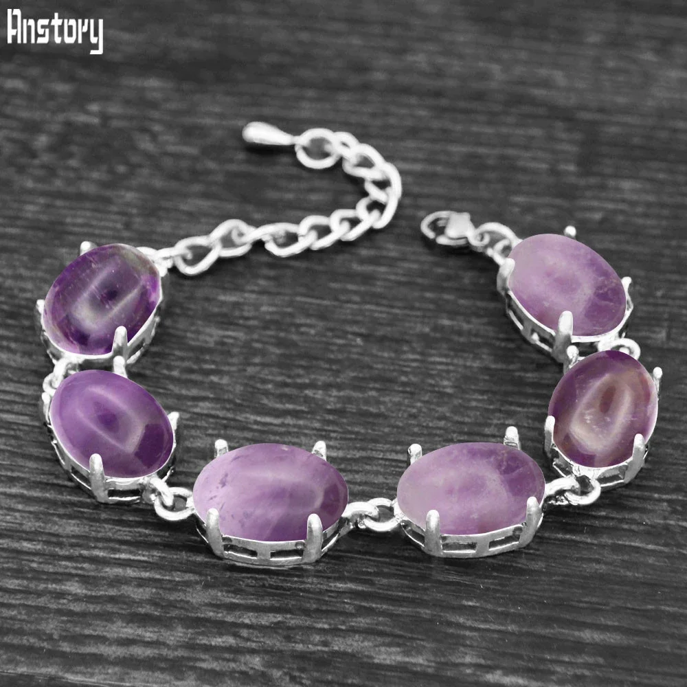 Bracelet Jewelry Vintage Oval Natural Jades Quartz Women
