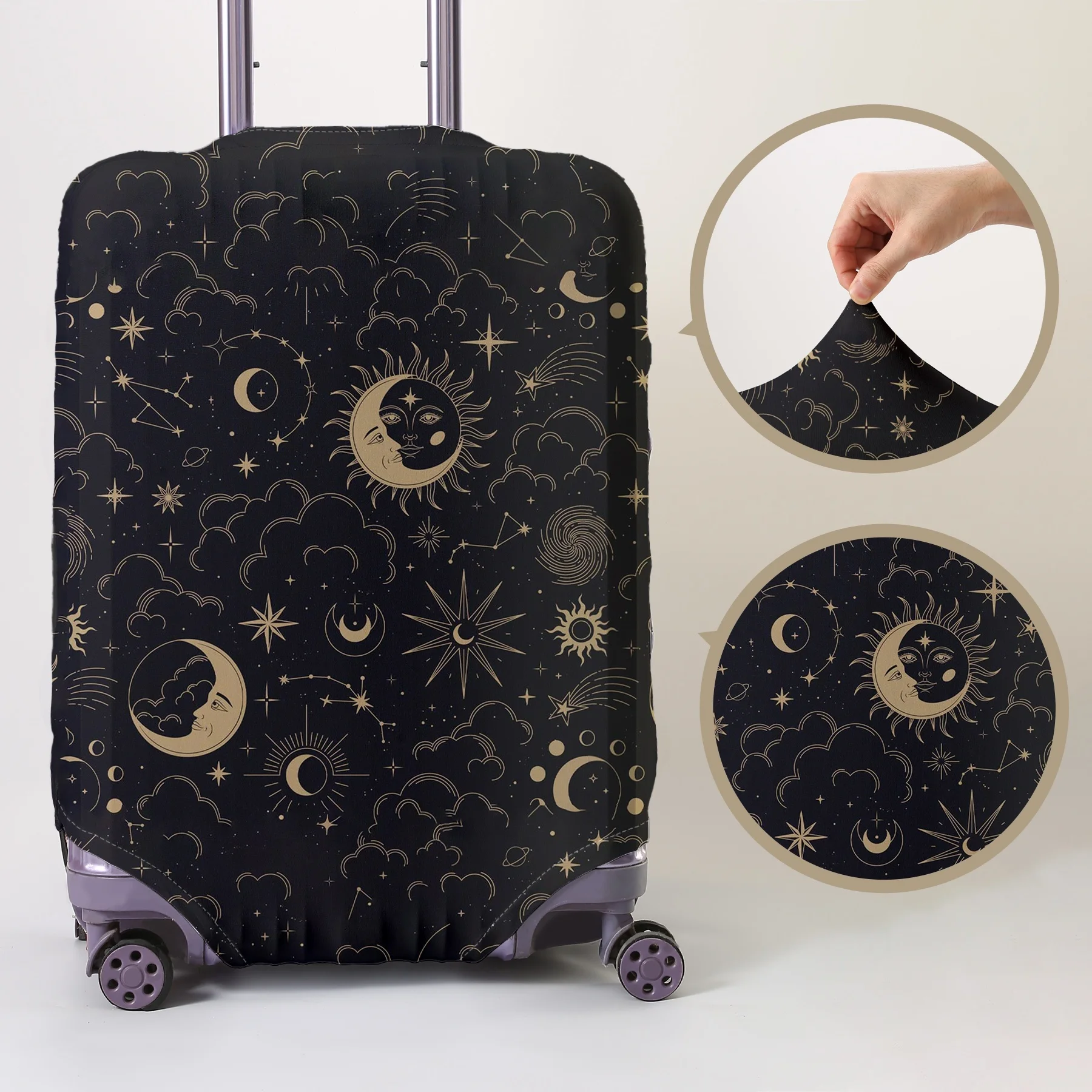 별과 달 패턴 수하물 보호 커버, 18-32인치 수하물 커버, 수하물 손잡이 장갑,..