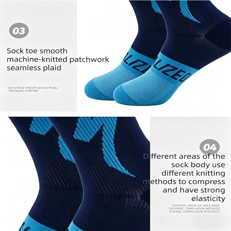 WRELS 1/2/3 Pairs Running Athletic Socks 4
