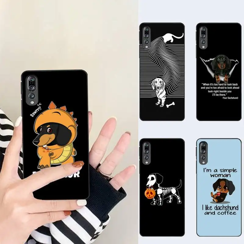 Милый мультяшный чехол для телефона с таксой HUAWEI P10 P20 P30 P40 Mate 30 40 Lite Pro Fundas Shell Cover |