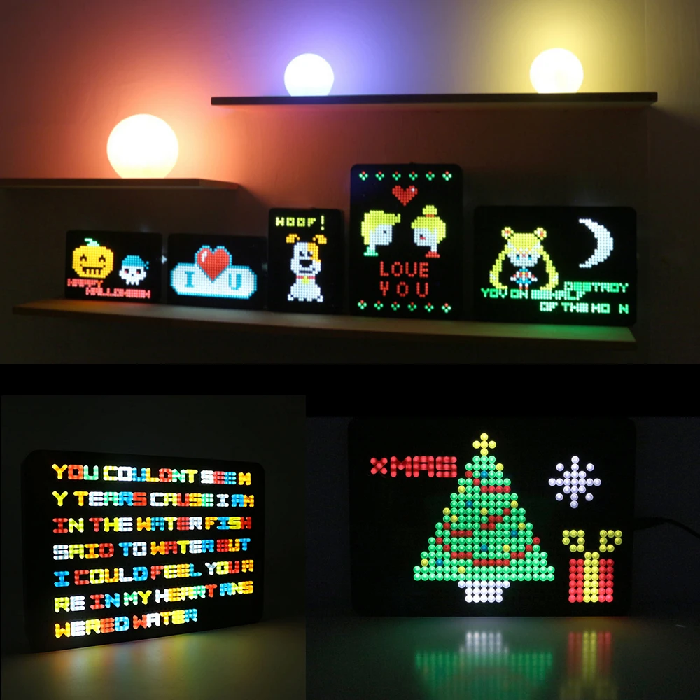 LED Combination Light Box Creative 5V USB/Battery Power Night Lamp DIY Puzzle Alphabet Light Box A4 A5 Colorful Message Board