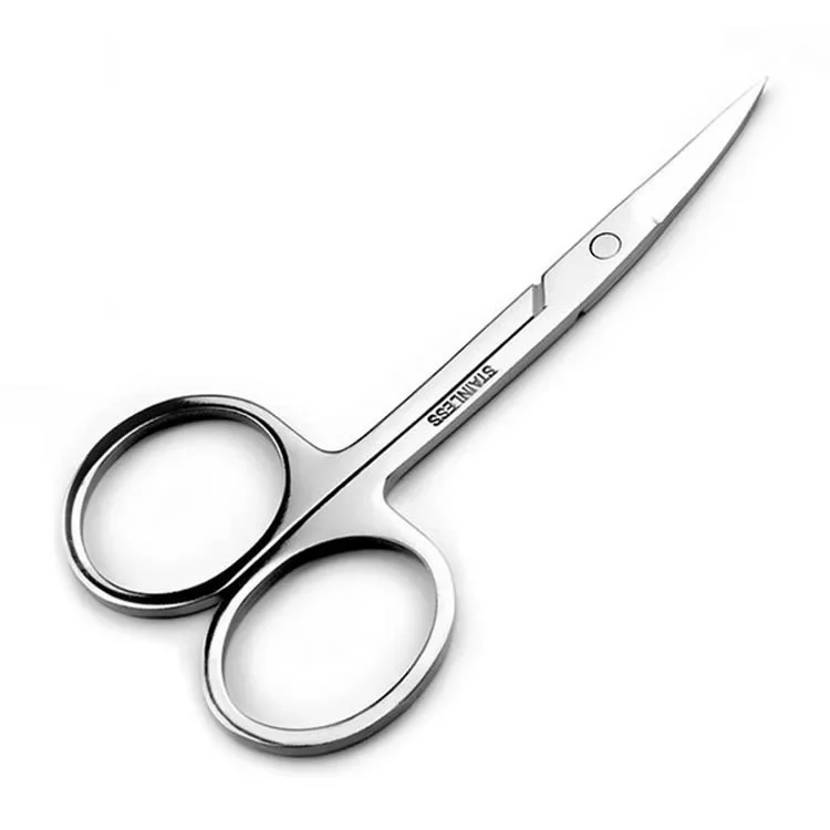 Mirror Light Stainless Steel Eyebrow Clipper Cocky Mouth Round Head Nasal Hair Scissors Makeup Beauty Tool Makeup Scissors 6