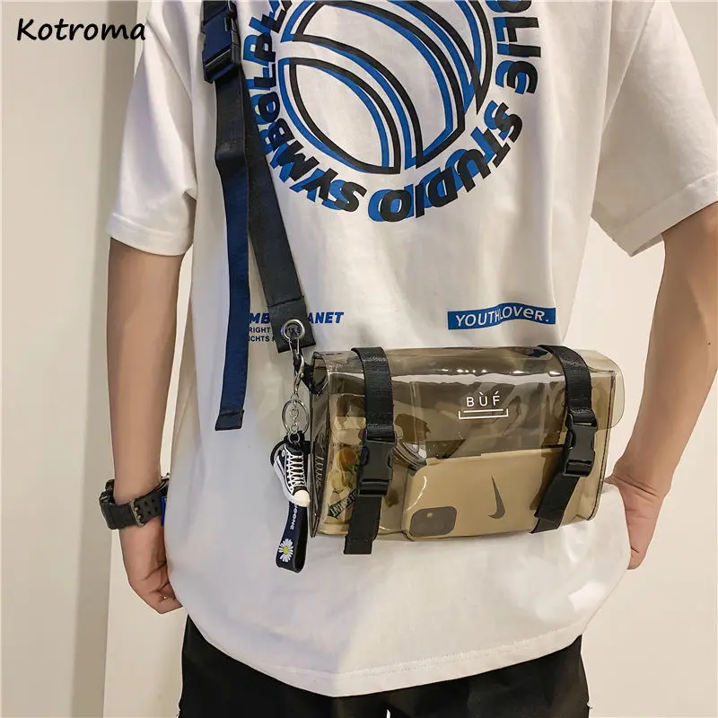 Crossbody Bags Men Fashion Minimalist Clear Bag All-match Decorative Water-proof Japanese Style Unisex Chic Bolsas Para Hombre
