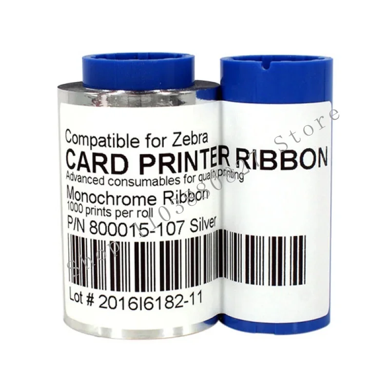 WYORESY 800015 -107 Silver Ribbon for Zebra P300 P310 P320 J300C Printers 1000 Print