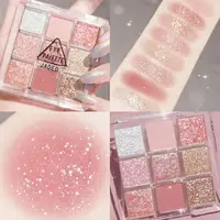 9/15 Colors Eye Shadow Palette Glitter Snowflake Diamond Pink Chocolate Brown Shades, Korean Contour Makeup For Charming Eyes 1