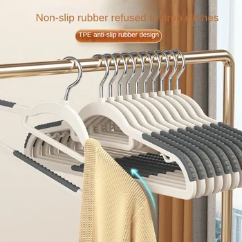 10 pezzi nero/arancione/grigio multifunzionale per uso domestico bagnato e asciutto adatto per appendere vestiti camera da letto armadio antiscivolo 1