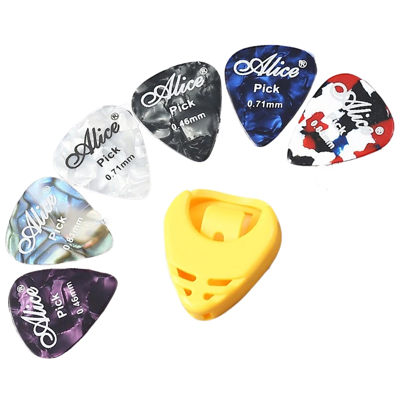 Alice Guitar Picks & Plectrum Holder Celluloid Picks Tuning Capotraste Mediator Case Guitarra Accessories 6pcs guitar picks,guitar pick case