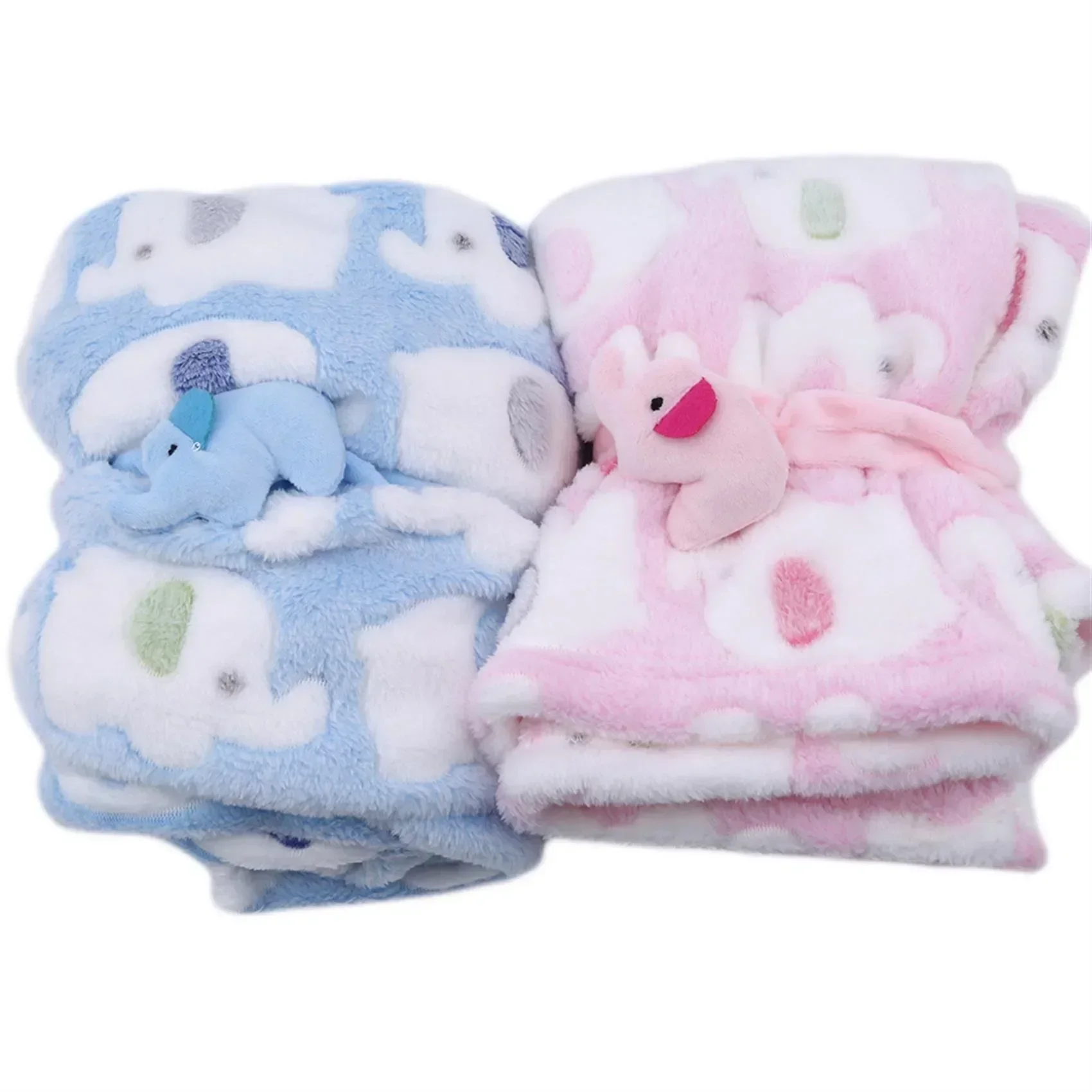 Baby Blanket & Swaddling Newborn Thermal Soft Fleece Blanket Winter Solid Bedding Set Flannel Quilt Infant Bedding Swaddle Wrap