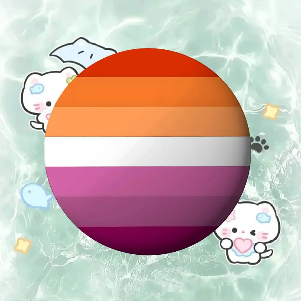 LGBT Regenbogen Flagge Abzeichen Abzeichen Cartoon Runde Broschen Auf Rucksack Jacke Acryl Knopf Pins Sammlung Geschenke – Detail 9