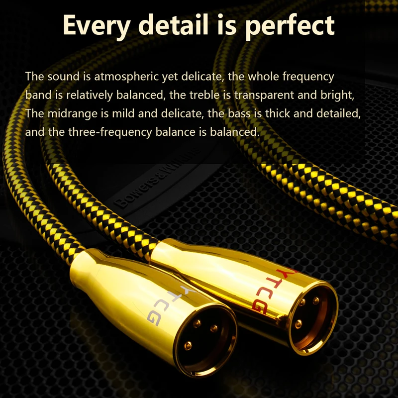 Cabo Hi-fi Premium Hi-fi Cabo de Interconexão 2rca para 2xlr 6n Occ Alto Desempenho Par - Image 3