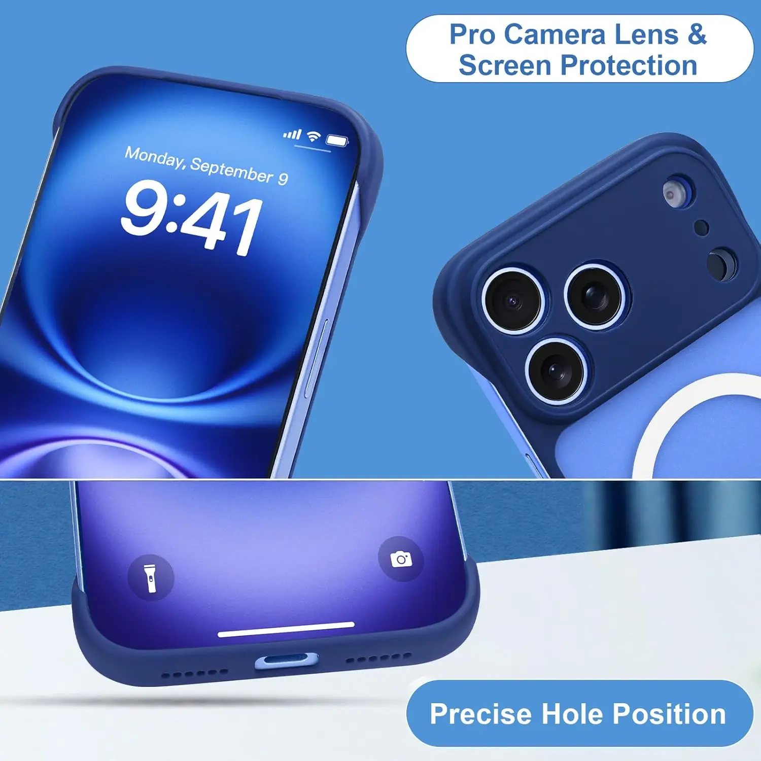 Sleek Magnetic Transparent Matte Phone Case with Anti-Collision Frameless Design