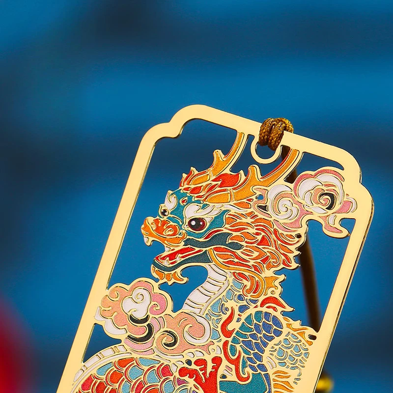 Chinese Style Forbidden City Koi Dragon Metal Small Bookmarks, Students Teacher's Day Exquisite Gifts Souvenirs, Decoration, 1Pc