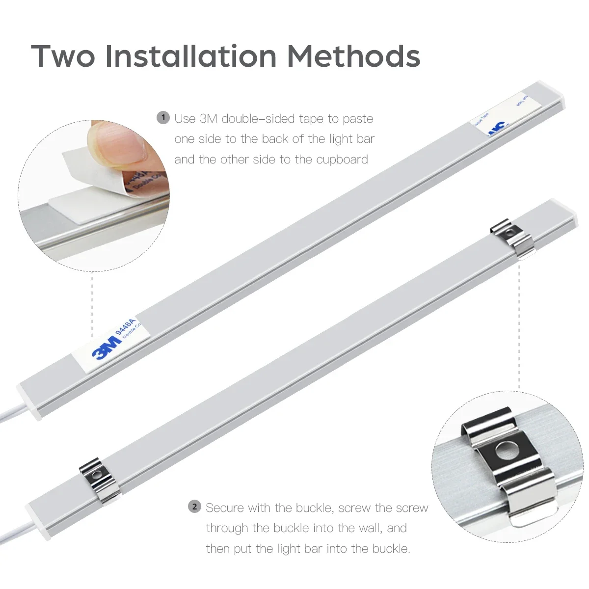 1-6PCS Set LED Cabinet Bar Lamps EU 220V Integrated Lighting With Dimmable Touch/Hand Sweep Sensor Switch 25mm Board Penetrable 5