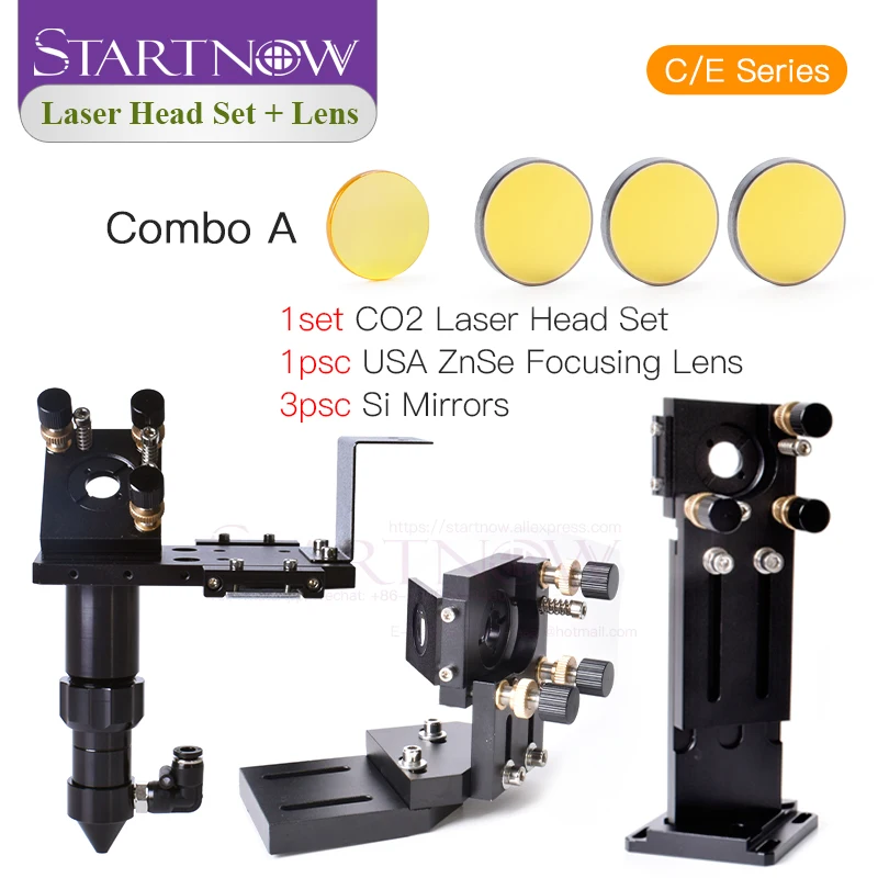 Startnow CO2 laser hlava sada len dia.20mm fl50.8mm znse ostření čočka C/E celý zrcátko namontovat souprava pro laser gravírování řezací maching