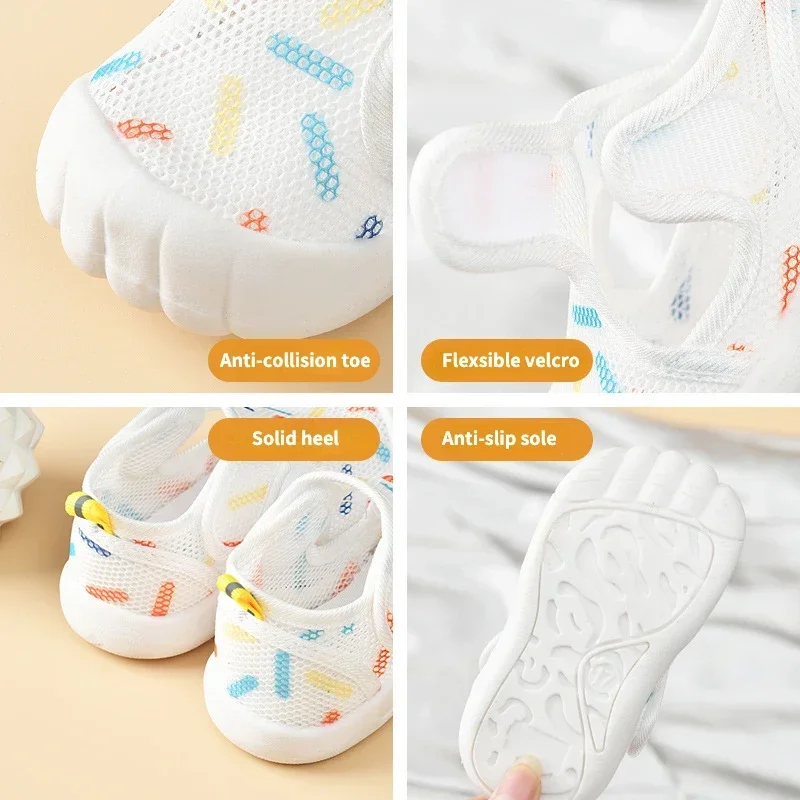 Summer Breathable Air Mesh Kids Sandals 1-4T Baby Unisex Casual Shoes Anti-slip Soft Sole First Walkers Infant Lightweight Shoes 3