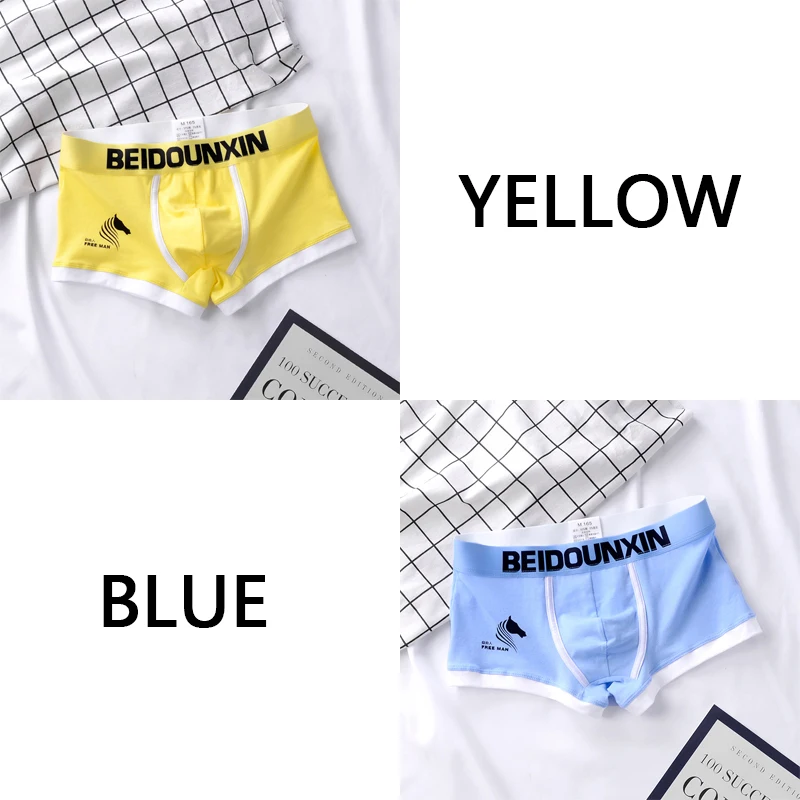 funny boxers for men Boxers Men Set Men's Panties Soft Men Underpants Set Breathable Cozy Men's Shorts Cotton Underwear Men Loose Elastic Boxer trunk underwear Boxers