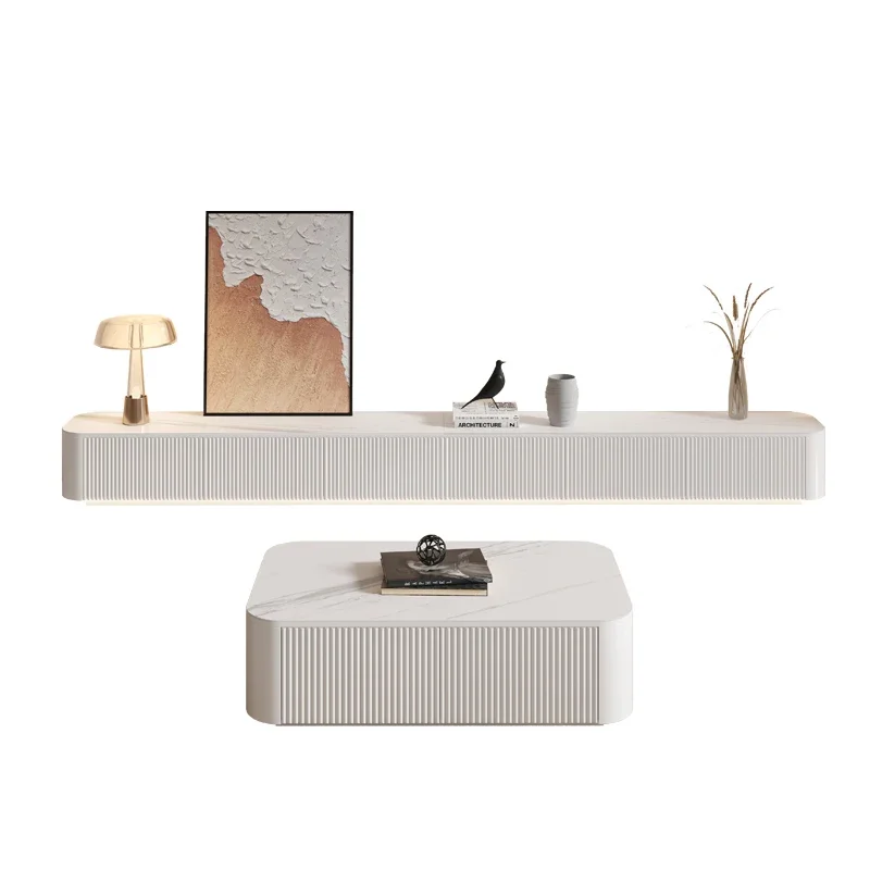 

Light Luxury Design White Tv Stand Or Coffee Table Center Table For Living Room Modern Marble Coffee Table