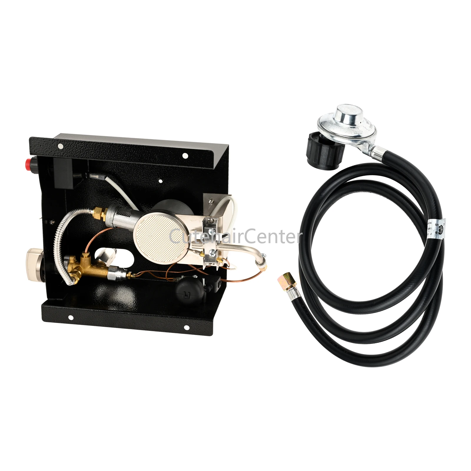 4 Bolts Propane Burner with Regulator Valve Assembly Kit 5 Feet Low Pressure Hose QCC Female Connector 3/8" Swivel Female Exit