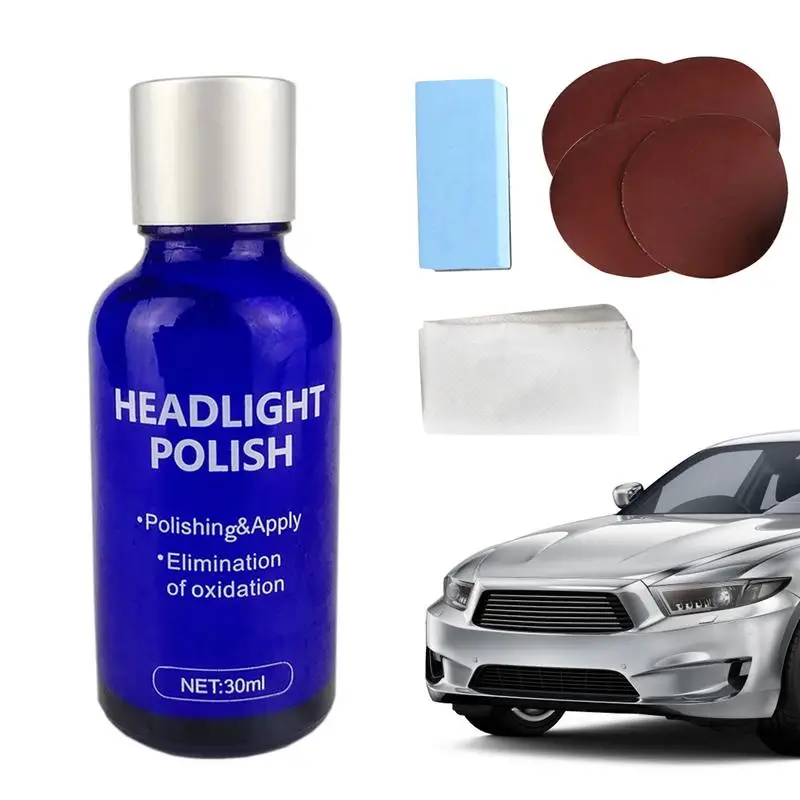 

Headlight Cleaner And Restorer Kit Headlamp Cleaner Restorer Car Headlight Restore Kit Include Cleaner Sandpaper Textured Paper