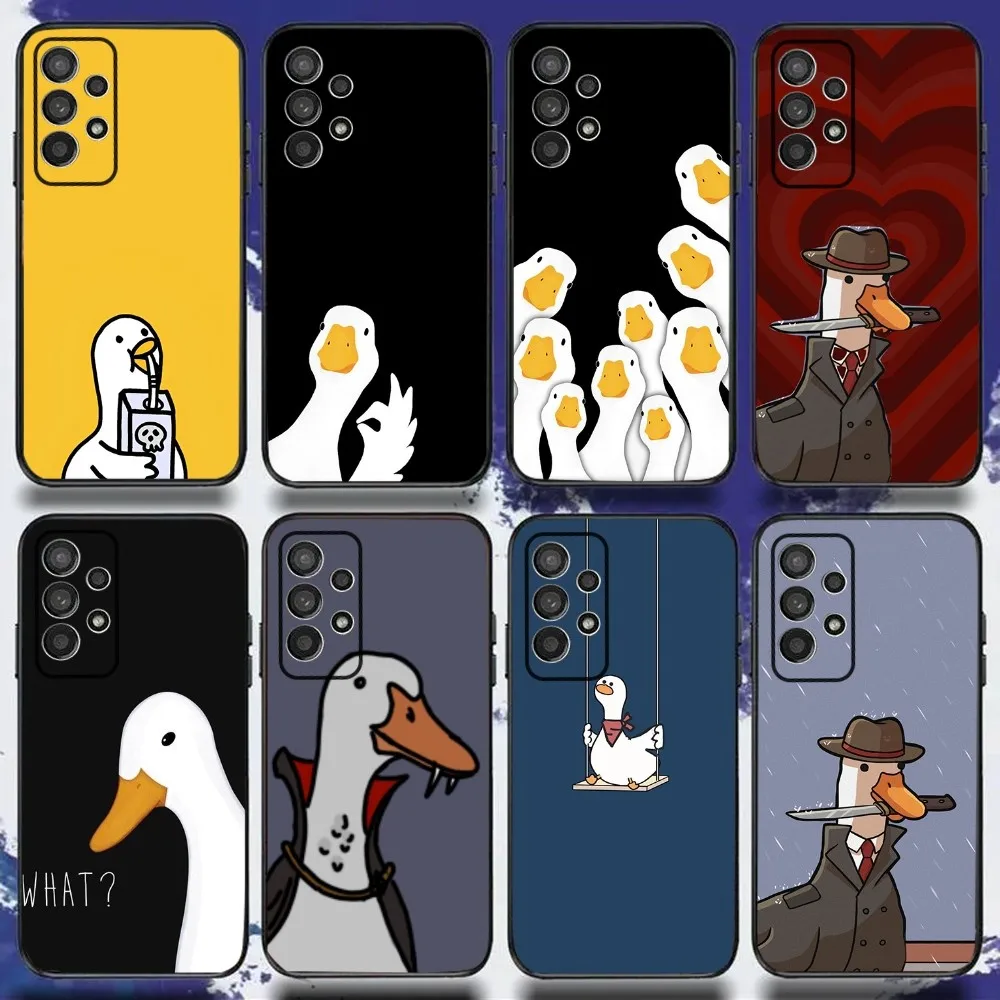 

Doubtful Duck Phone Case For Samsung S21,S22,S23,S30,Ultra,S20,Plus,Fe,Lite,Note,10,9,5G Black Soft Cover