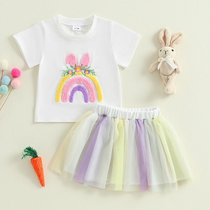 Easter Rainbow T-Shirt & Skirt Set 2