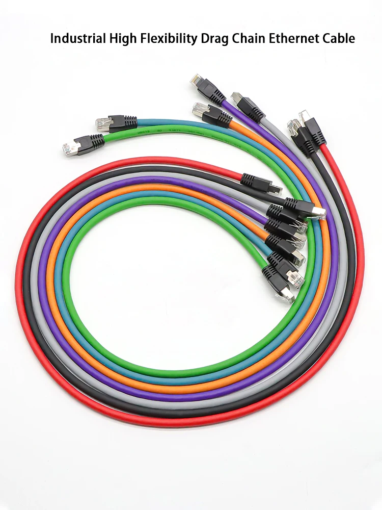 Ethernet Cable Industrial Profinet Ethercat Cat5e CAT6a SFTP Double Shielded Gigabit High Flexibility Tow Line Drag Chain