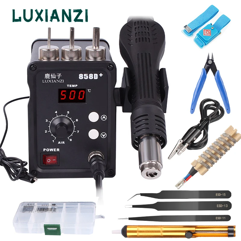 

LUXIANZI 858D Hot Air Gun Rework Soldering Station LCD Digital Display Welding Station For BGA PCB IC Repair Tool 858/858D