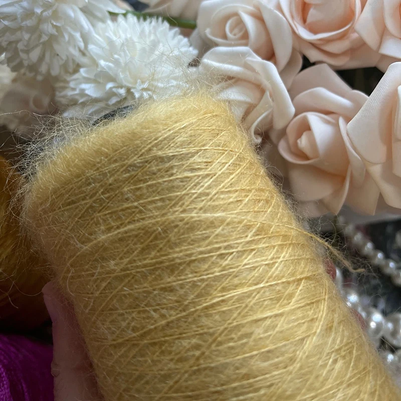 

250g/ball Plush Knitting Yarn Hand Silk Mohair Wool Soft and Smooth Baby Thread Hand Woven Fine Scarf Thread Sweater Shawl