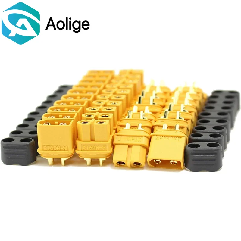 10pcs Set of XT60H (XT60 Upgrade) Power Plug Connectors - Male &Female with Sheath, Ideal for RC Lipo Batteries in Planes & Cars