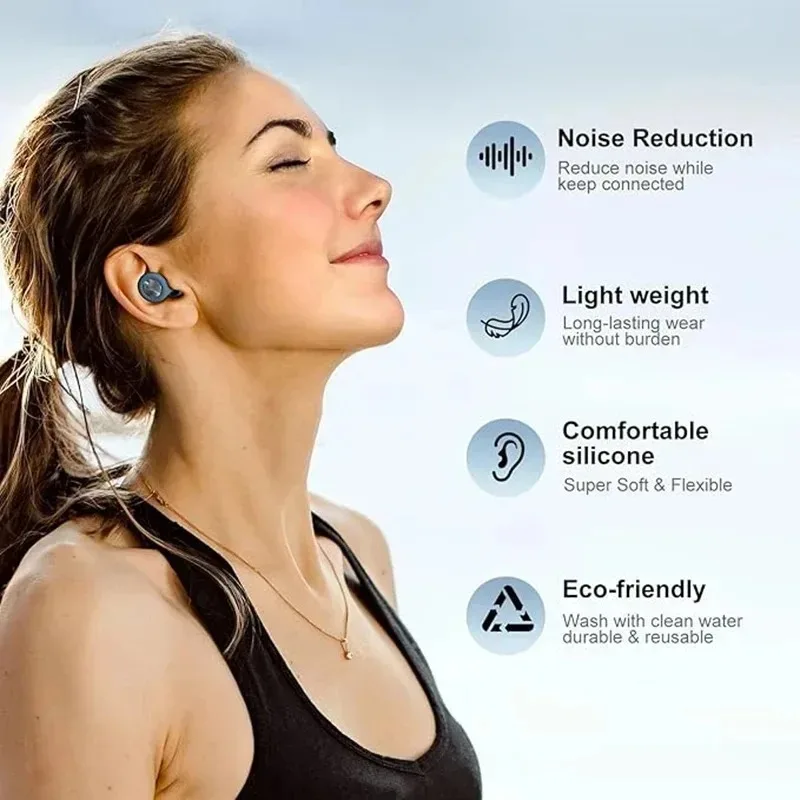 Silicone Noise-Reduction Waterproof Earplugs for Sleeping and Swimming