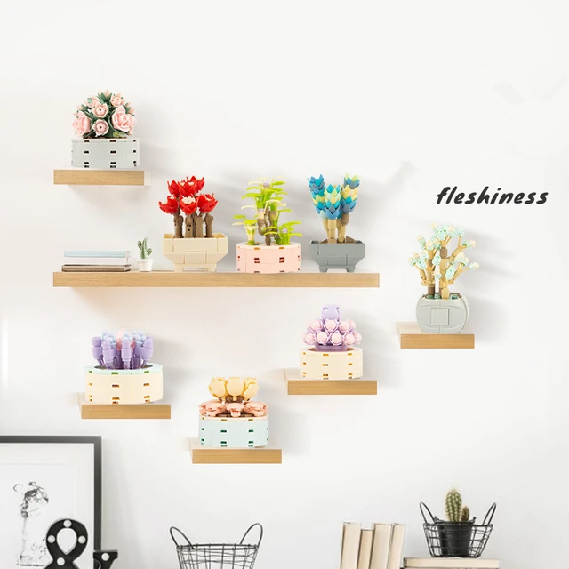 DIY MOC Potted Plants Succulents Cactus Gypsophila Bonsai Tree Gardens Romantic Building Blocks Model Bricks Kids Sets Kits Toys 2