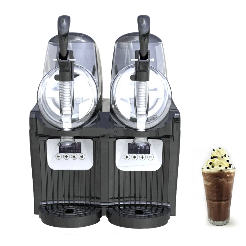 

Commercial Snow Melting Machine Mini Slush Machine Ice Snow Cold Drink Maker 2 Tank Smoothies Granita Machine Sand Ice Machine